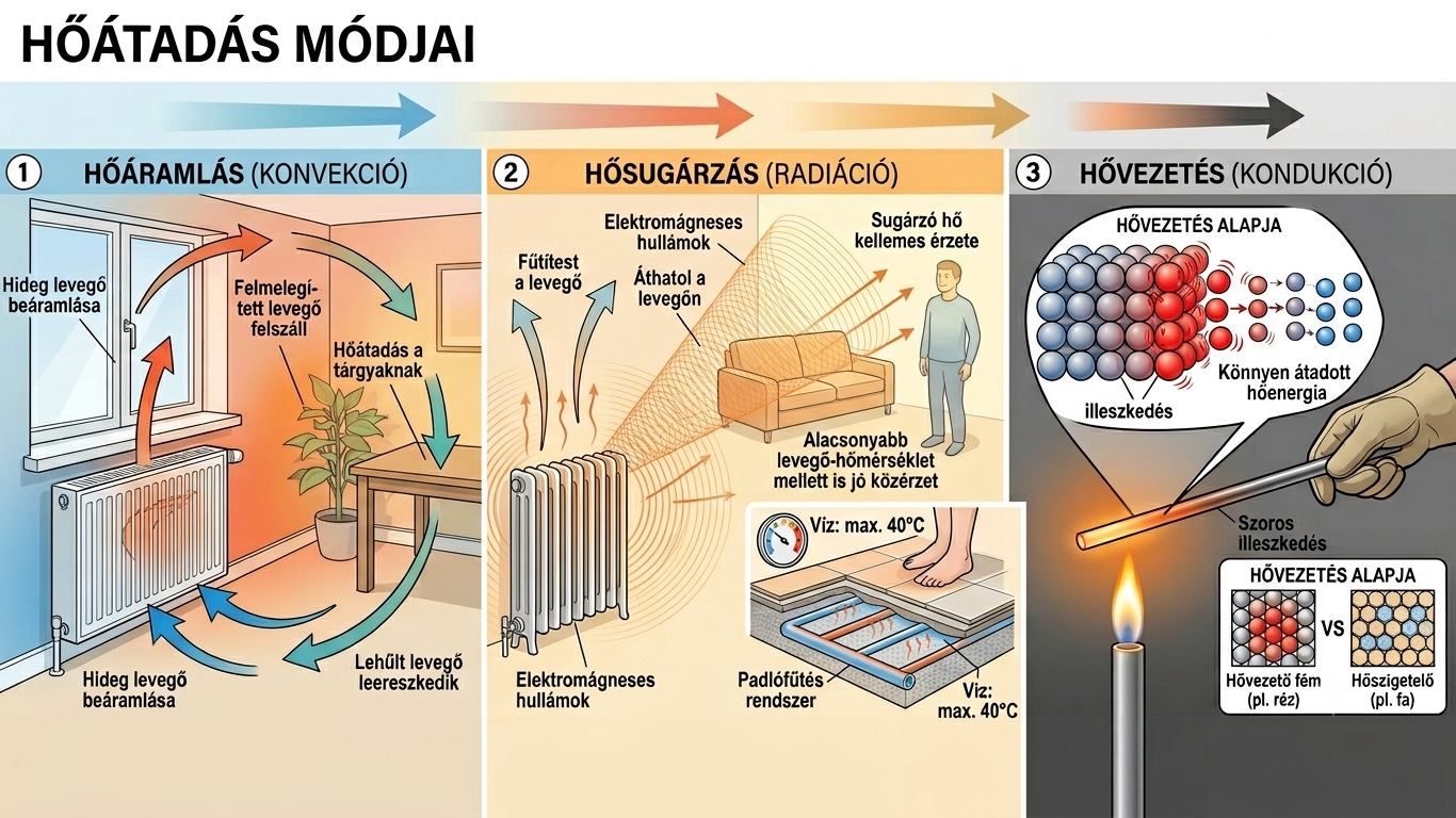 A hőátadás három típusa